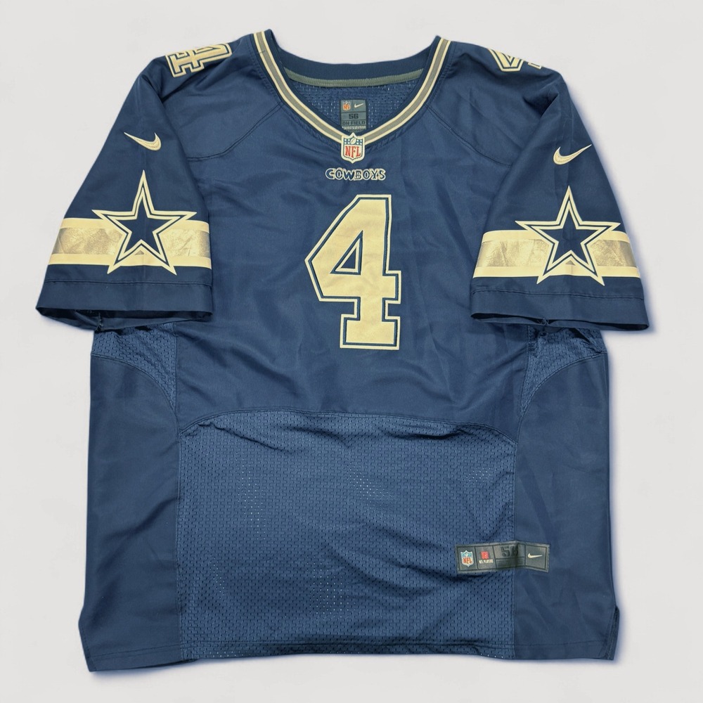 Nike Dak Prescott Dallas Cowboys NFL Jersey #4 Blue Mens Sz 56 On Field Blue